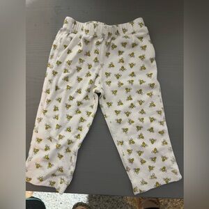 Burt's Bees Baby White Pants with Yellow Bee Design